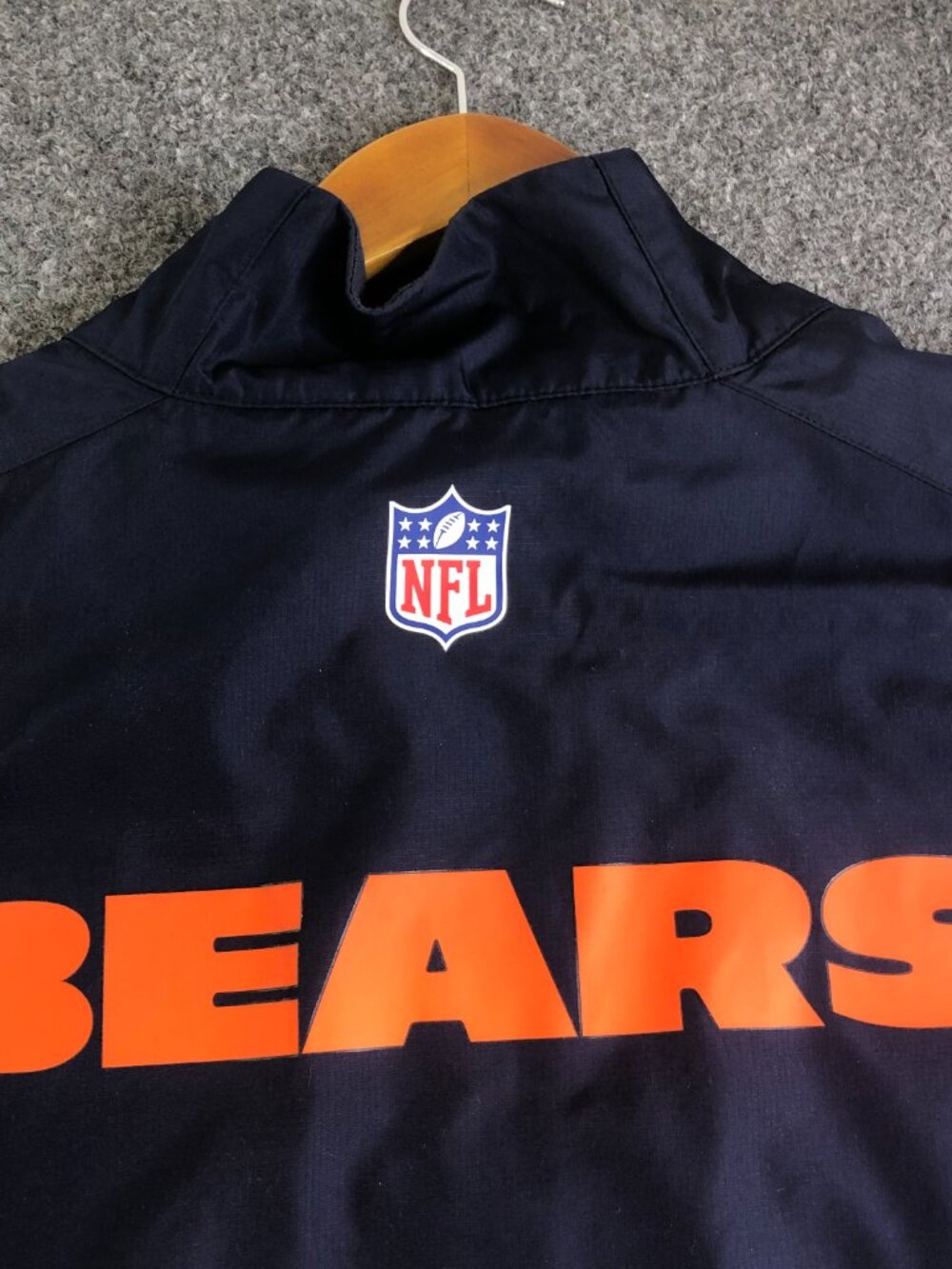 Nike Chicago Bears Jacket Men 3XL Blue Windbreaker 1/4 Zip Football Short Sleeve - Picture 13 of 14